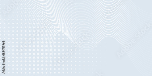 Abstract wave lines on white background whit doted. Smooth dynamic template design.  art good