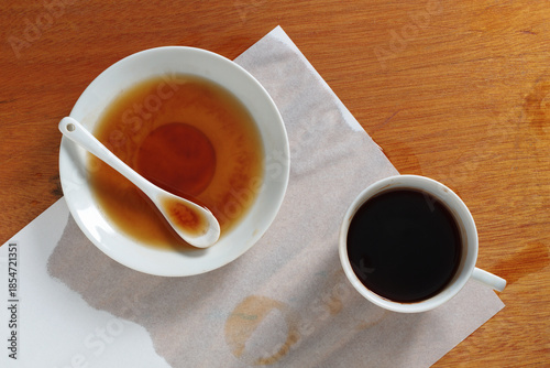 Spilled cup of coffee