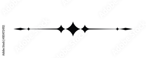 Minimalist Decorative Horizontal Line Divider with Diamond Ornament and Elegant Vector Design Element