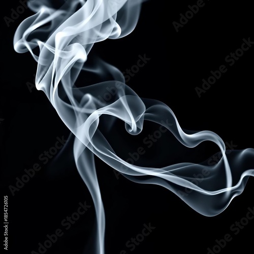 Wisps of pure white smoke curl and dance, an artistic and delicate visual element,  delicate,  visual