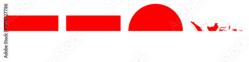 indonesia circular flag, indonesia rectangular flag, indonesia map flag flat icon