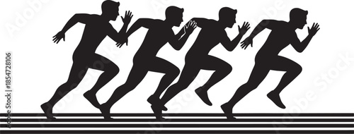 Vector illustration of silhouettes of dancing girls and a running woman athlete with a soccer ball in an action sport competition