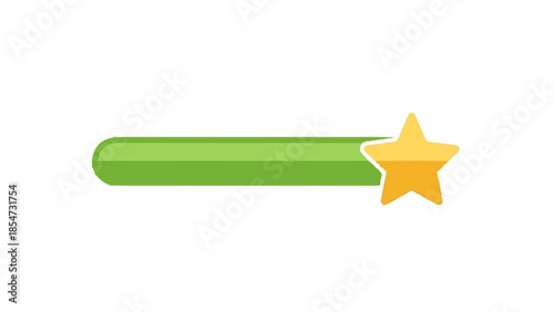 Green Progress Bar with Golden Star Icon Representing Achievement.