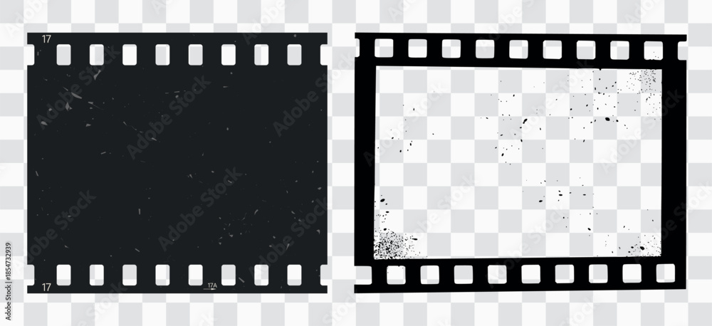Obraz premium Vintage Film Strip and Negative Frame – Cinematic Grunge Overlay Effect