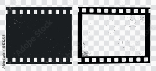 Vintage Film Strip and Negative Frame – Cinematic Grunge Overlay Effect