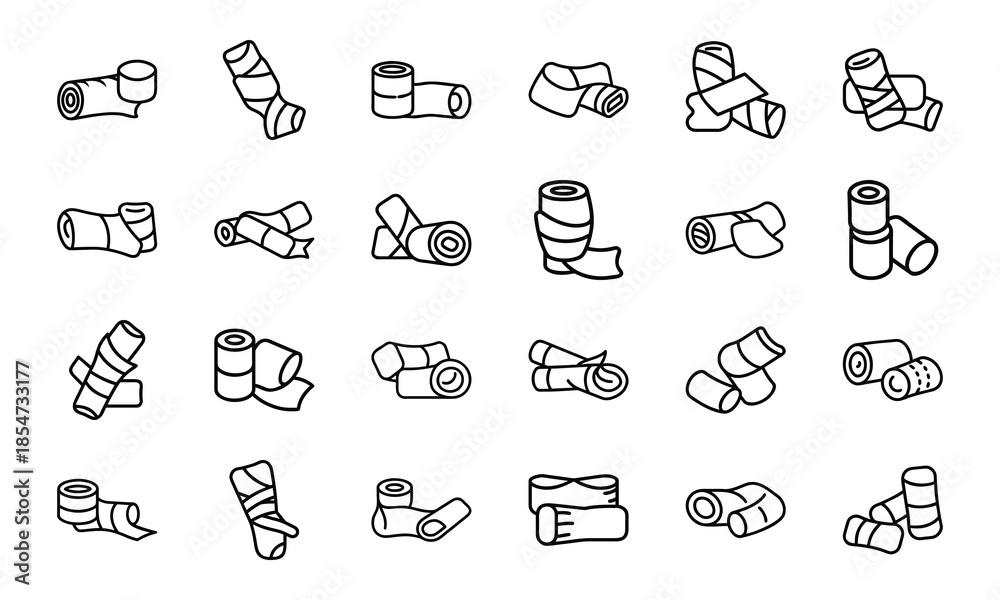 Fototapeta premium Fitness and Healthy Lifestyle Line Icon Set — Gym Equipment, Workout, Nutrition, Health Tracking, Sports Training, Wellness, Cardio, Exercise, Sleep, and Body Care Vector Symbols Collection