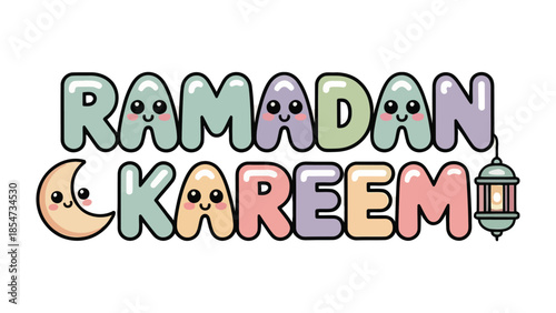 Ramadan Kareem: A festive and heartwarming illustration of Ramadan Kareem with a crescent moon and a lantern. The design aims to capture the essence of the holy month.