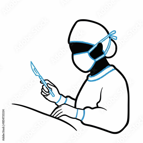 The surgeon holds a scalpel. icon