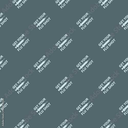 Get your flu shot vaccine seamless pattern isolated on color background