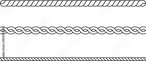 Rope Pattern Icon Set – Stylized Symbols of Twist, Braid, and Structural Design