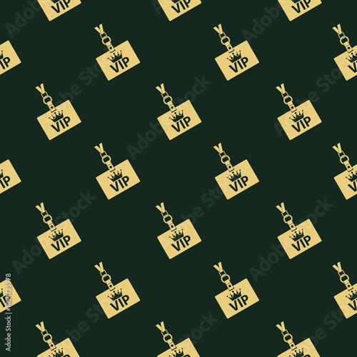 VIP pass card seamless pattern isolated on color background