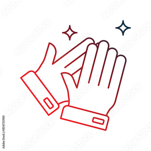 Praise icon with white background vector stock illustration