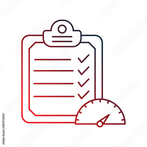 Performance Report icon with white background vector stock illustration