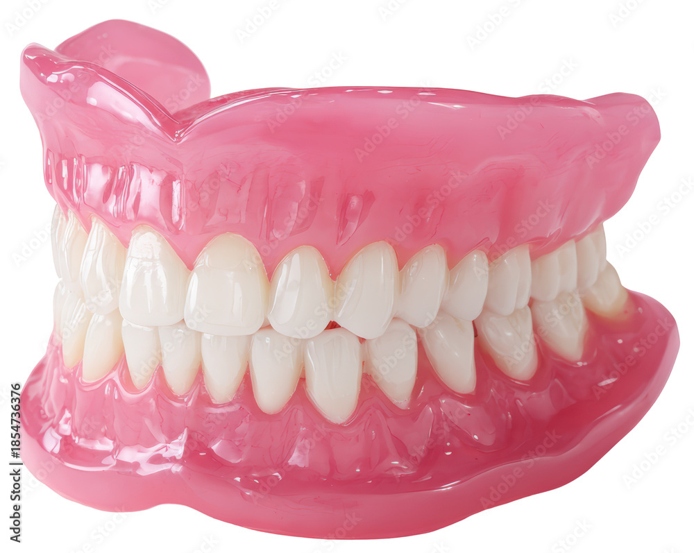 Obraz premium dental model with prosthetic teeth isolated on transparent background