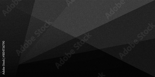 Black white dark gray silver abstract pattern background. Geometric shape. Line triangle angle fold polygon diamond 3D. Gradient. Rough grain noise. Light shadow. Matte shimmer. Design. Minimum.