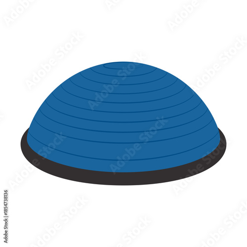 Bosu or half ball balance trainer for strength exercises, rehabilitation  and stability. Flat vector illustration isolated on a white background.
