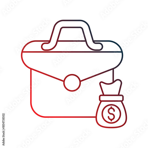 Business Income icon with white background vector stock illustration