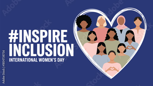 A powerful visual for International Womens Day displaying diverse women within a heart outline