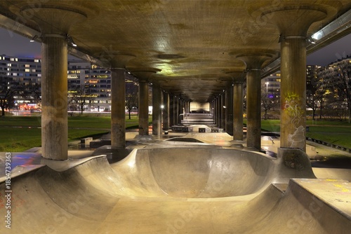 Stockholm, Sweden The Ralambshovspark under the western bridge in the early morning
