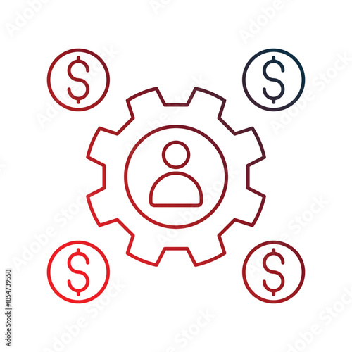 Money Management icon with white background vector stock illustration