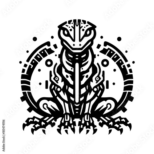 Logo vector animal black and White 