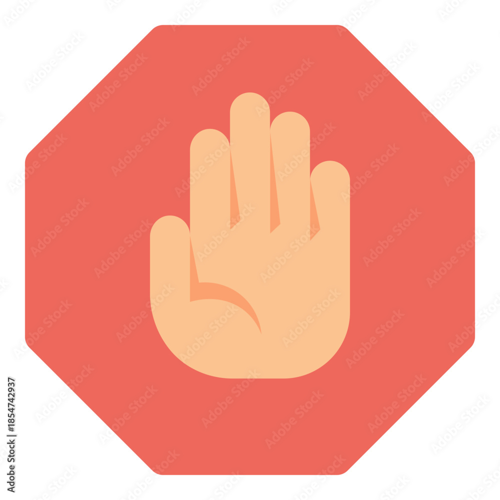 Obraz premium hand gesture stop sign flat icon