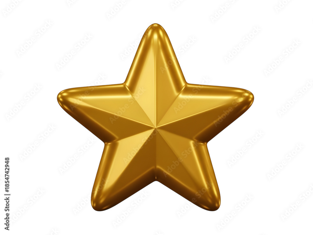 Obraz premium Golden star icon isolated on transparent background