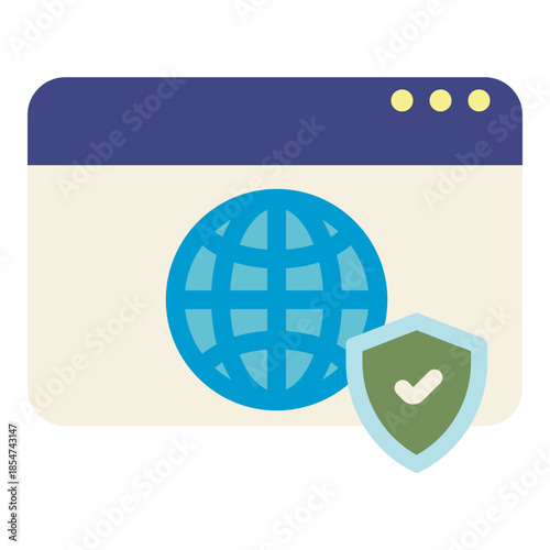 browser protection flat icon