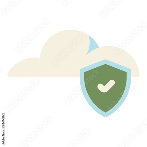 cloud server secured flat icon