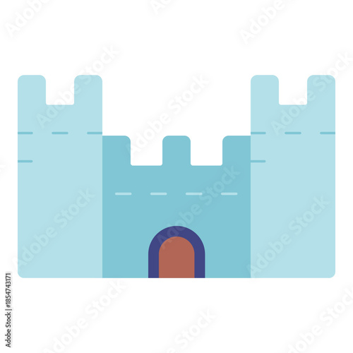 castle fortress building flat icon
