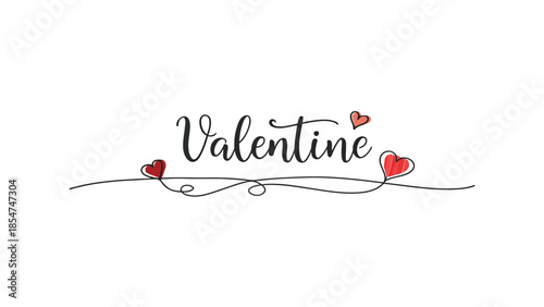 Beautiful Valentine's Day heart design with elegant typography