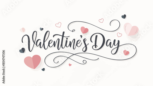 Valentine's Day celebration with elegant hearts and swirls