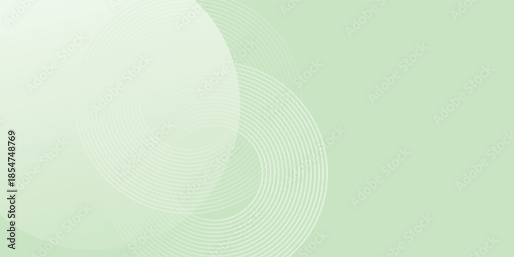Obraz premium Minimalist soft Abstract Background in Gradient green and white Tones with Circles. Circle effect style geometric, abstract background.