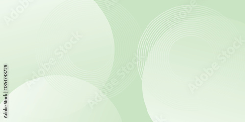 Minimalist soft Abstract Background in Gradient green and white Tones with Circles. Circle effect style geometric, abstract background.
