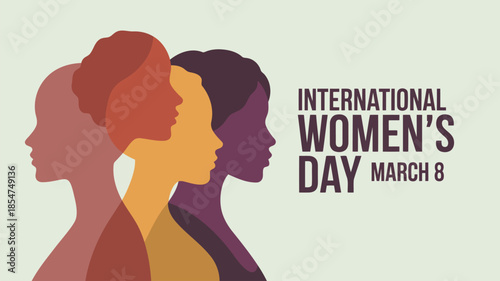 Layered profiles of diverse women with different hair textures for International Womens Day