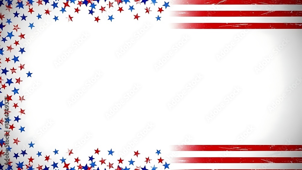 Obraz premium Patriotic border template with red white and blue design elements