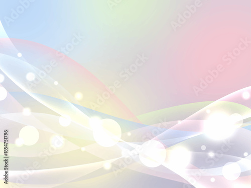 美しい光の曲線にパステルカラーのグラデーション背景