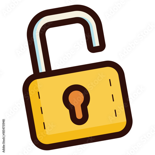 unlock secure padlock icon illustration