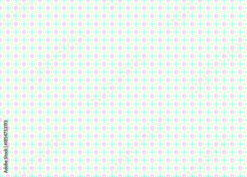 Whimsical pastel geometric pattern with tiny floral elements