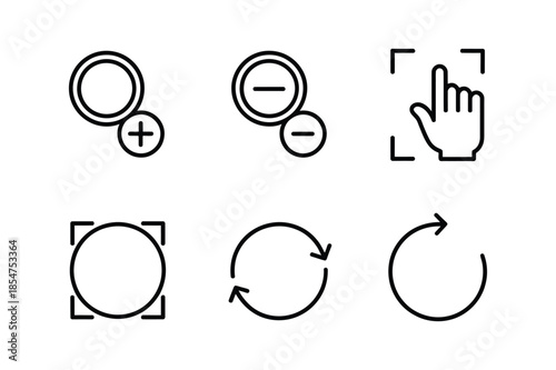 Digital screen manipulation and image viewing control icons