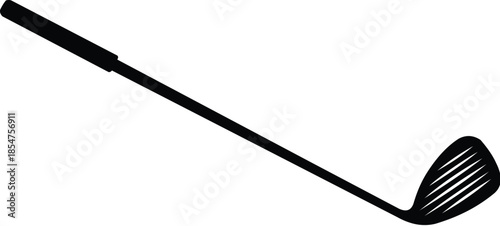 Black golf club driver on white background sport equipment