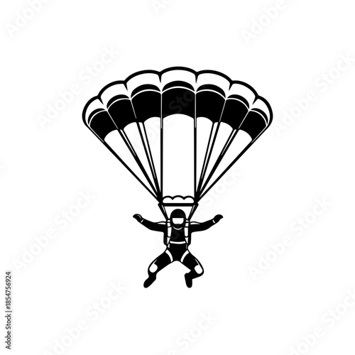 Person skydiving with open parachute
