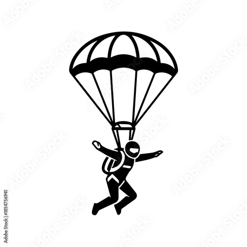 Person skydiving with parachute