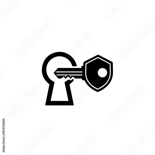 Key opening a lock with shield