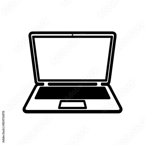 Open laptop displaying blank screen