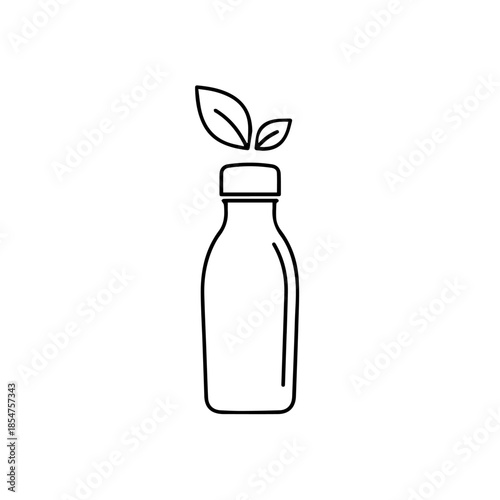 Natural product bottle with leaves