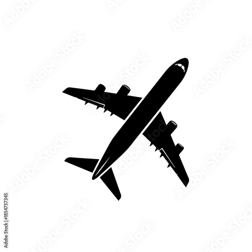 Silhouette of a commercial airplane