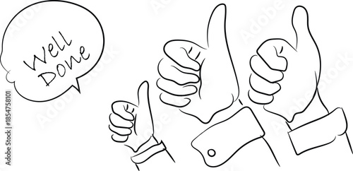 hand drawn vector of well done line art  illustration