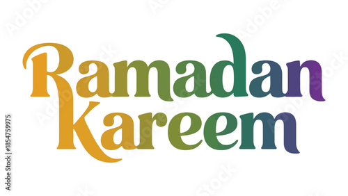 Ramadan Kareem: A vibrant and colorful typography design wishing everyone a blessed Ramadan.