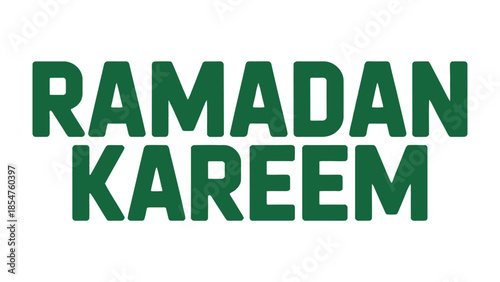 Ramadan Kareem Message: A festive Ramadan Kareem message in elegant, bold green font on a soft color. It signifies goodwill, community, and the spirit of the holy month. 